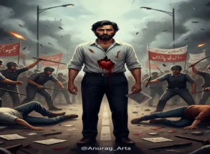 bade bane the jaalib sahab pite sadak ke beech