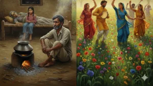 ghar pe thande chulhe par agar khaali patili hai