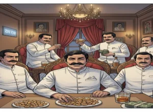 kaajoo bhune plate me whisky gilas me