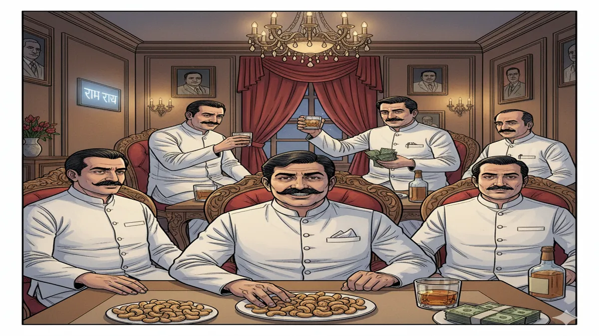 kaajoo bhune plate me whisky gilas me